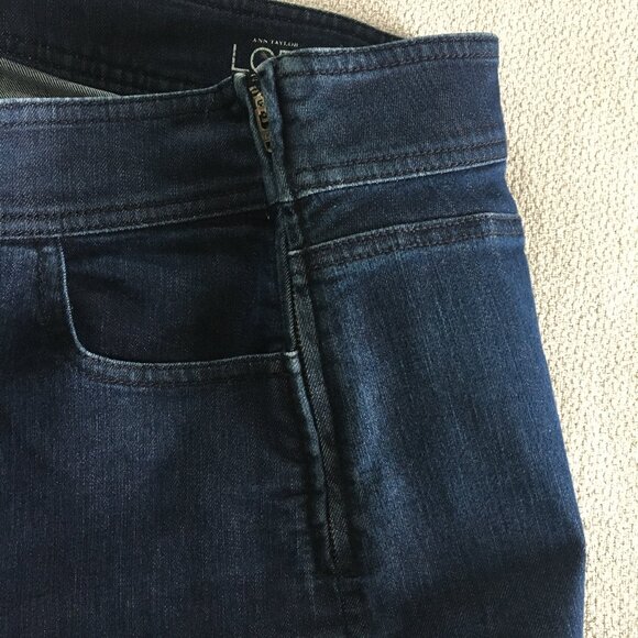 LOFT | dark wash denim pencil skirt - Picture 3 of 8